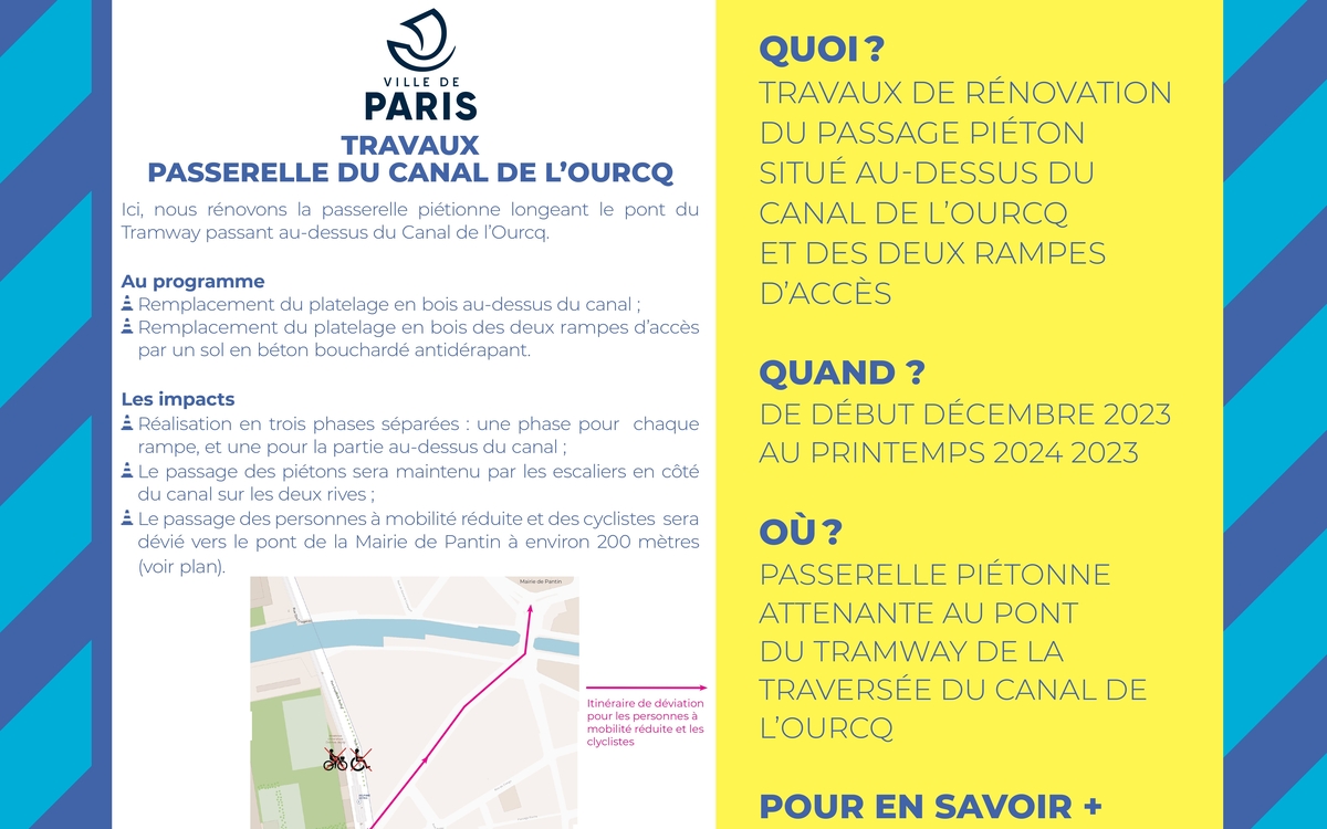 TRAVAUX PASSERELLE DU CANAL DE L’OURCQ