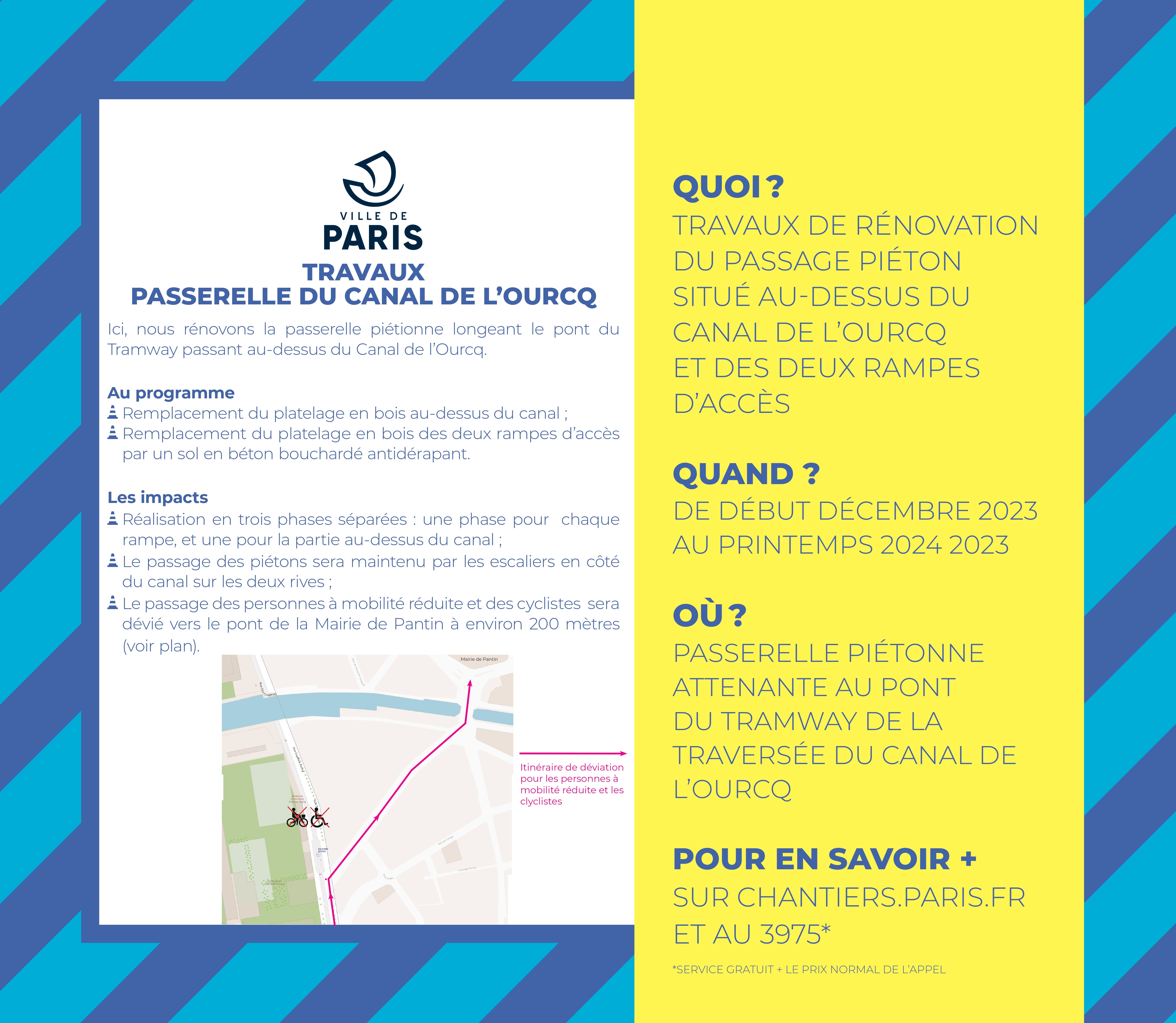 TRAVAUX PASSERELLE DU CANAL DE L’OURCQ