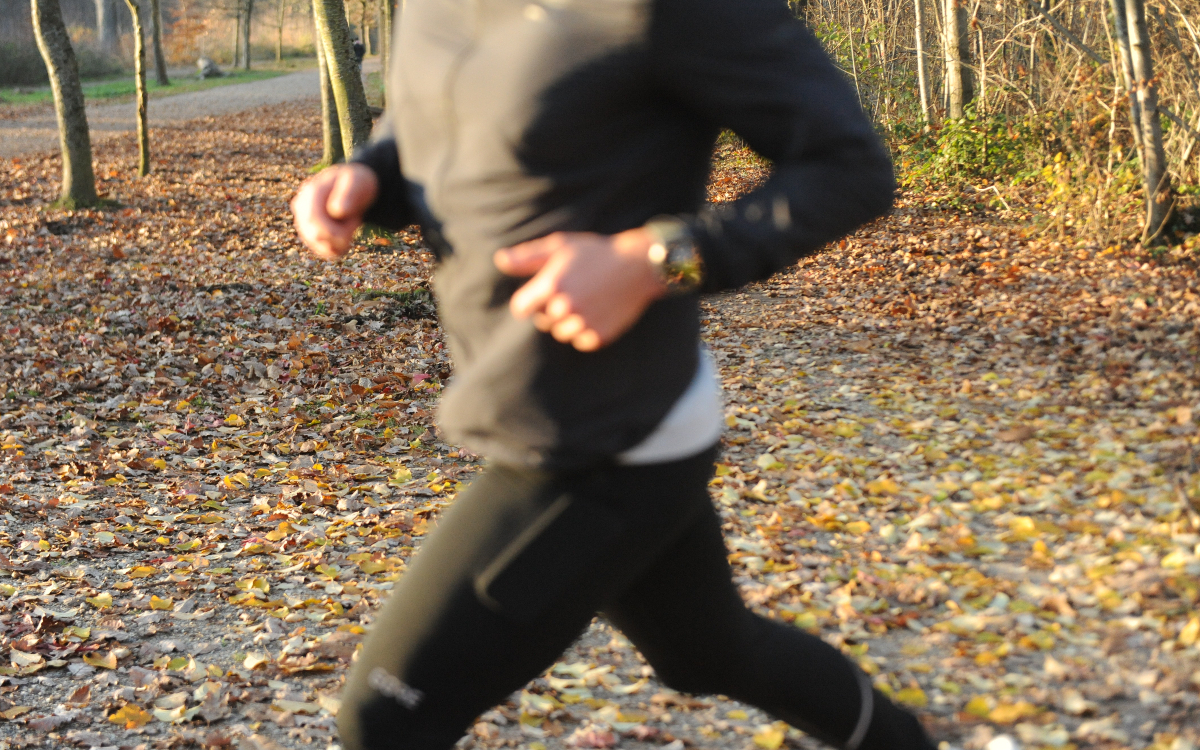 Joggeur dans la forêt.