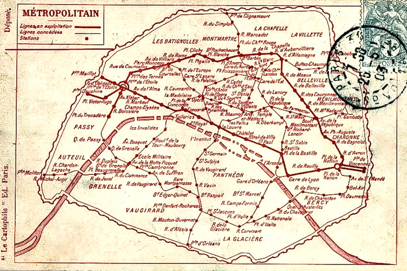 Carte du métro du début du 20e siècle
