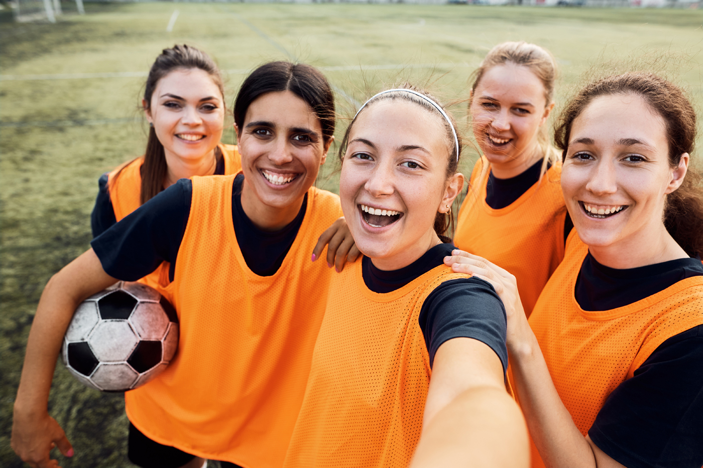 Equipe de foot féminine. 