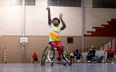 Entraînement du club Paris Basket Fauteuil, Gymnase des fillettes, 18e.