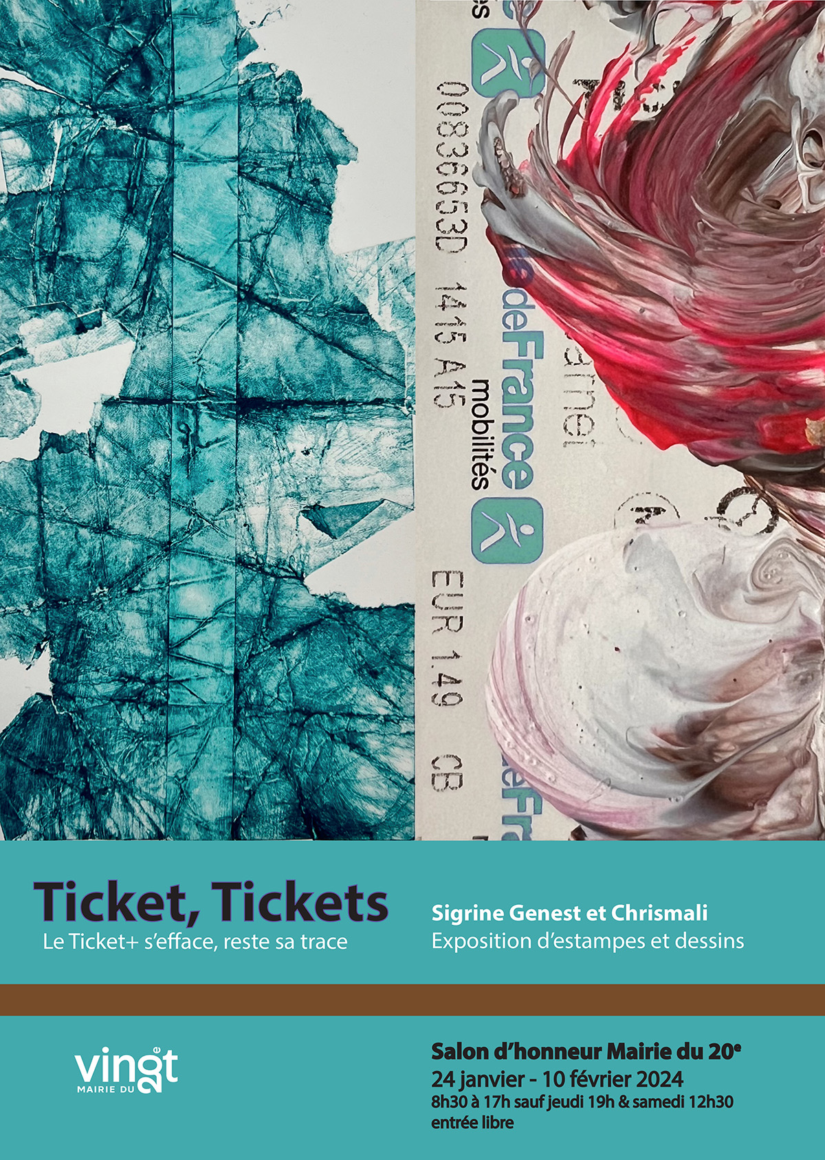 « Le ticket s’efface, reste sa trace » l'exposition&nbsp;de Chrismali et Sigrine Genest