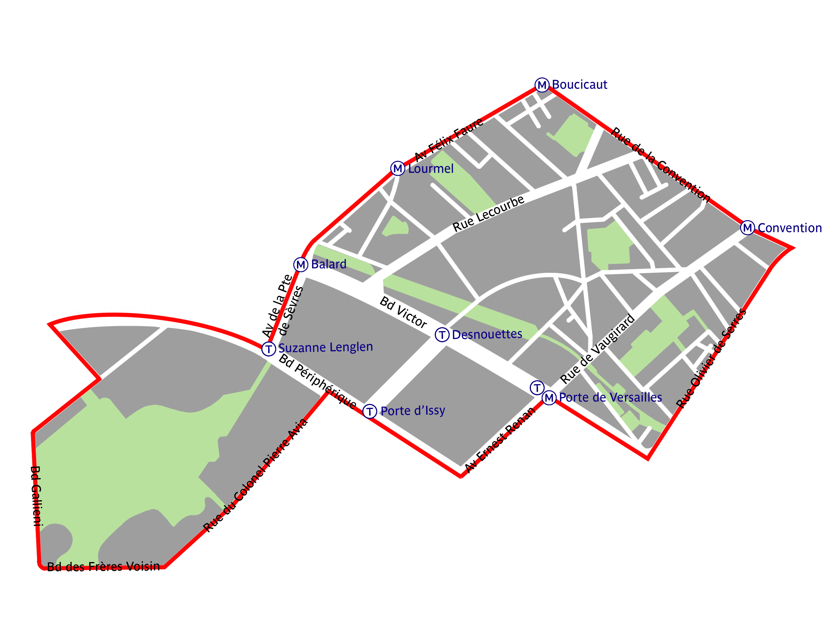 Plan du quartier Vaugirard - Parc des Expositions