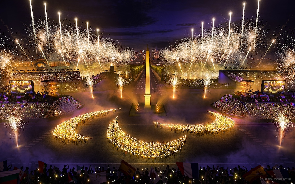 Image de synthèse de la cérémonie d'ouverture des Jeux paralympiques 2024