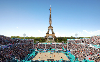 Stade Tour Eiffel, volley ball de plage.