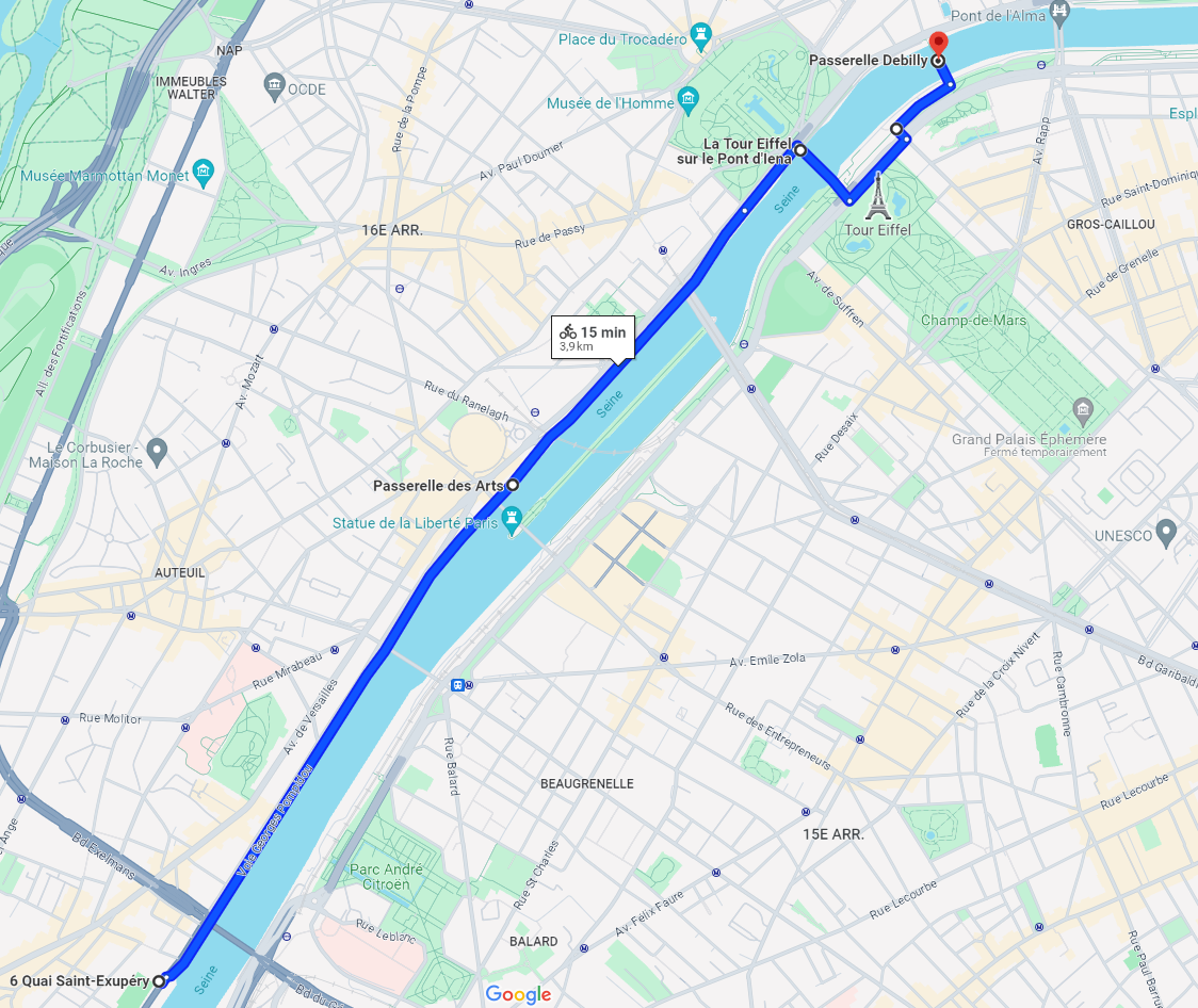 Itinéraire maps à Paris