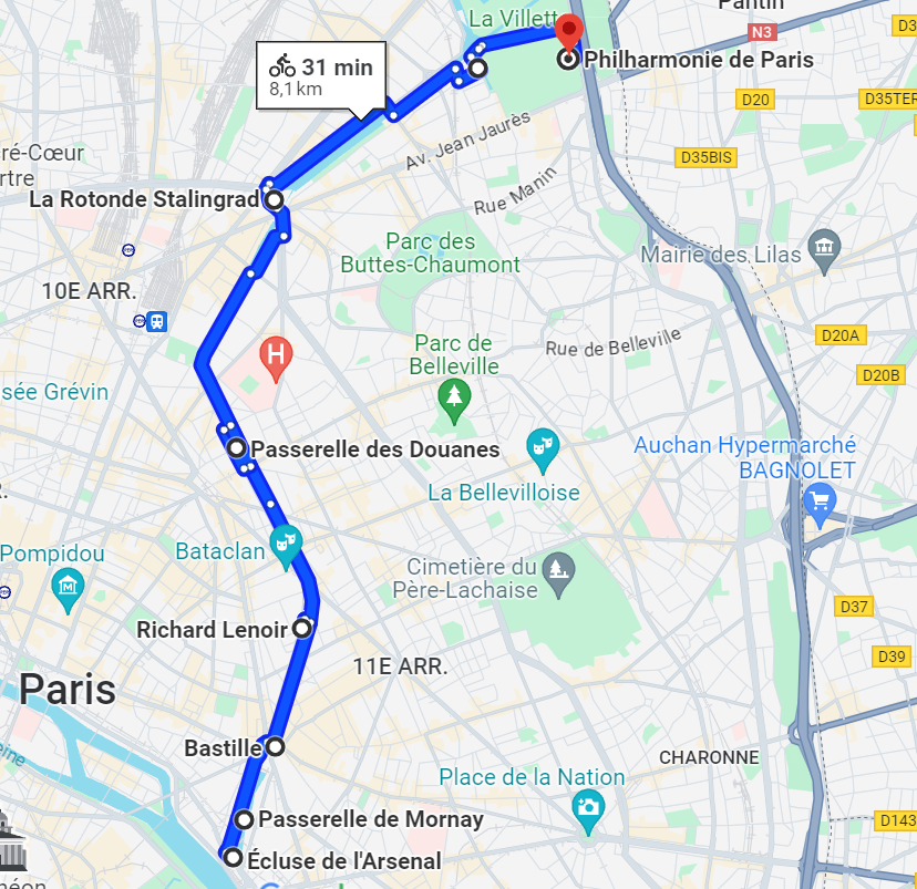 Itinéraire Google Maps Saint-Valentin