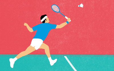 Illustration d'un joueur de badminton