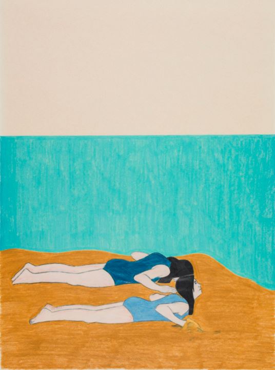 Géraldine PASTOR LLORET "Le corps actif" 1997 - 1998 Dessin Série de 16 dessins Crayons de couleurs  39 x 29 cm  Acquisition 1999