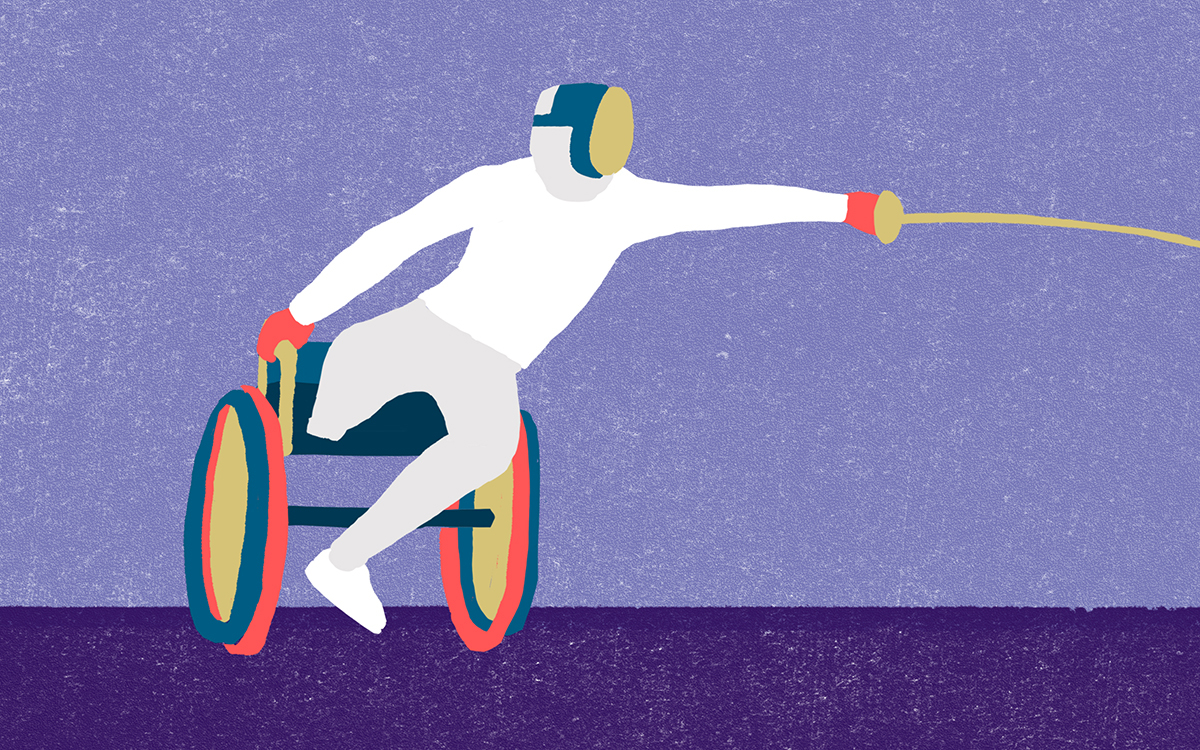 Visuel d'un joueur d'escrime fauteuil 