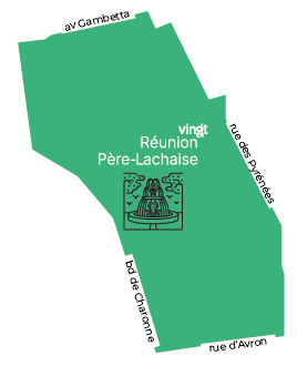 Plan quartier Réunion Père-Lachaise