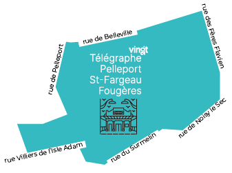Plan quartier Télégraphe Pelleport Saint-Fargeau Fougères