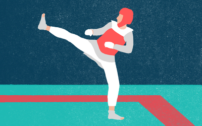 Illustration d'un taekwondoïste 