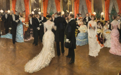 Tableau de Jean Béraud Une soirée peint 1878