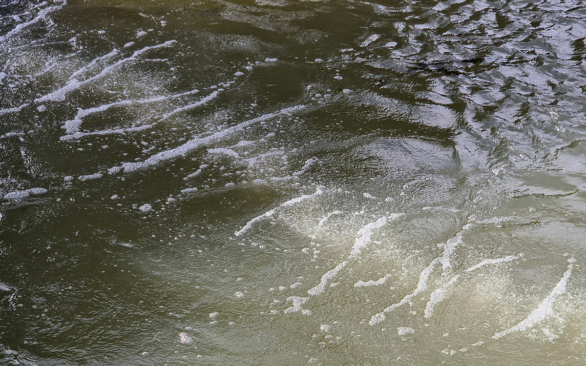 Un rideau de bulles dans le canal.