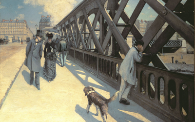 Peinture du pont de l'Europe dans le 8e arrondissement en 1876