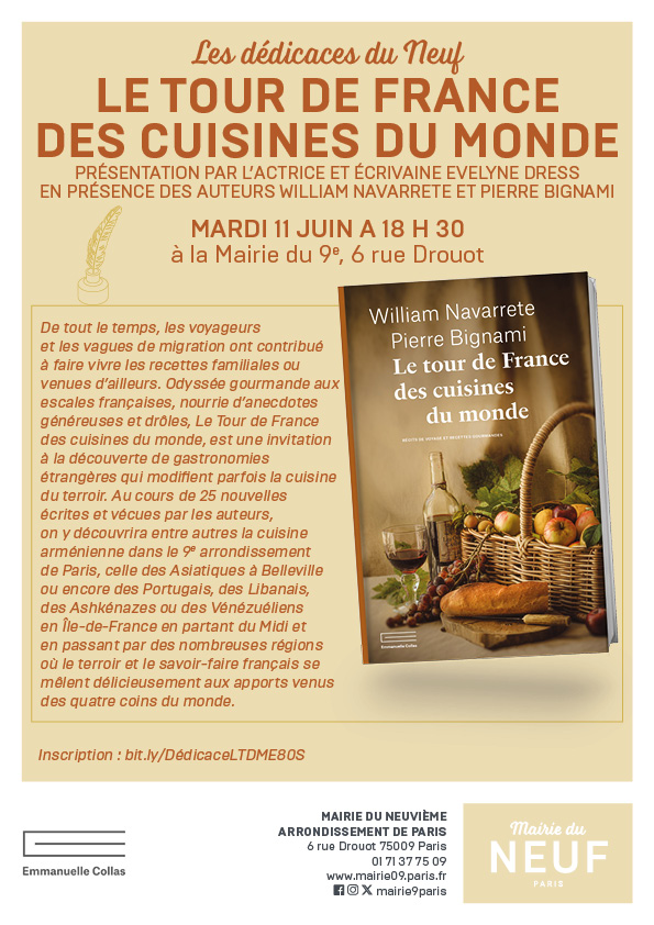 affiche avec couverture du livre Tour de France des cuisines du monde