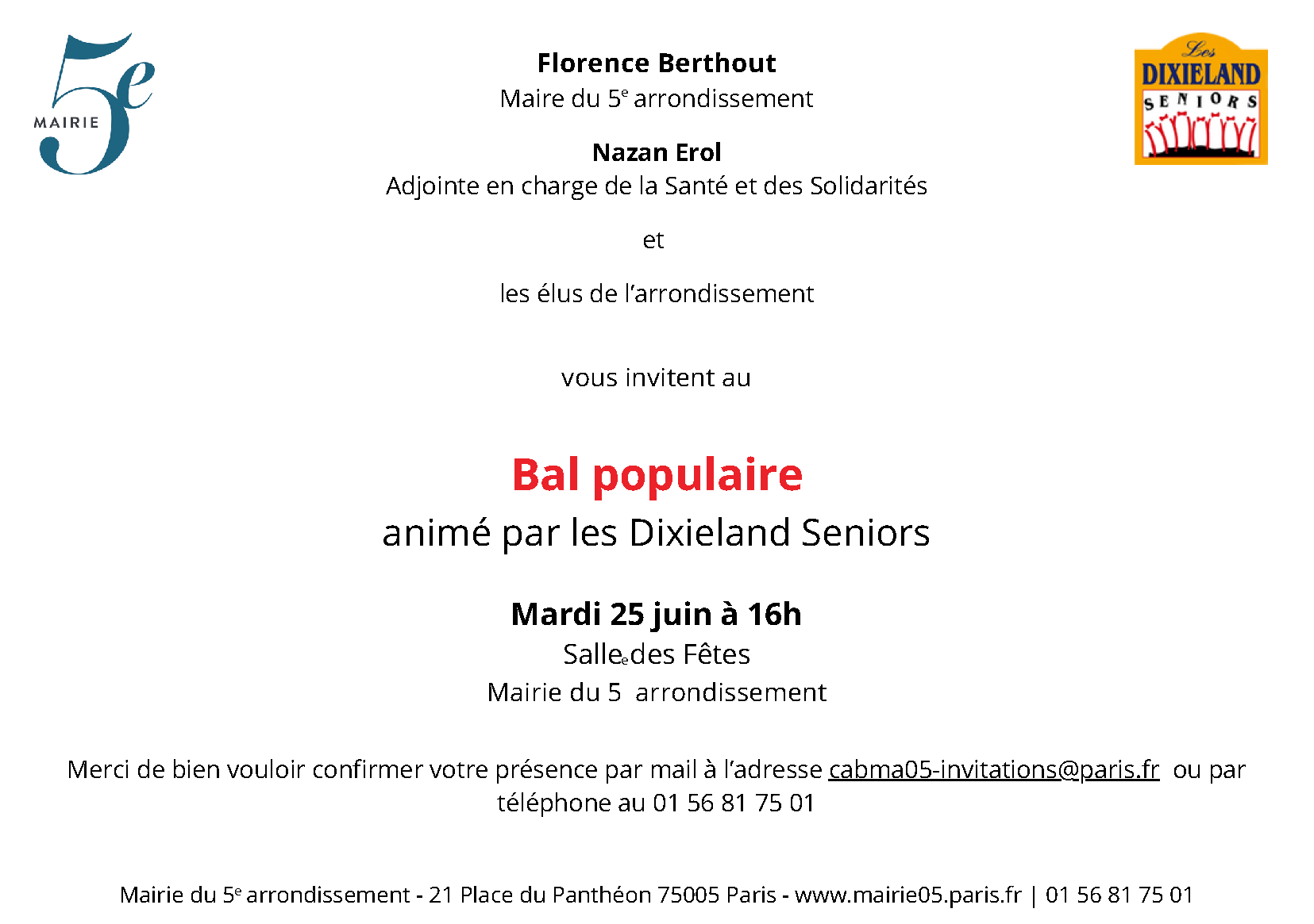 Invitation au bal populaire 