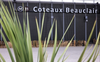 Station de métro Coteaux Beauclair Prolongement Ligne 11 Est