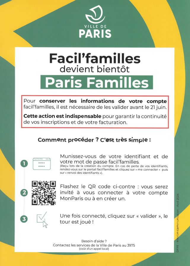 Information compte facil'familles