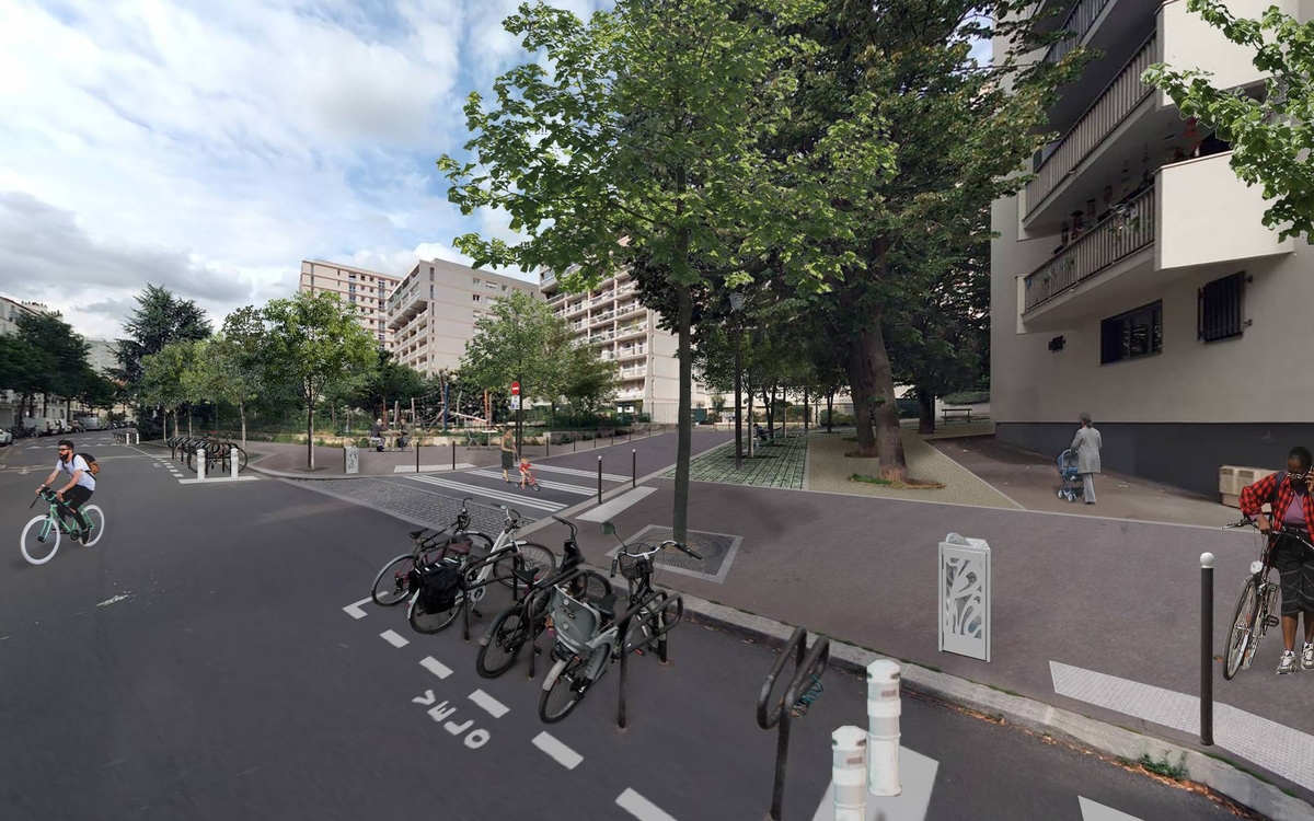 Projection de la rue Pixérécourt après les travaux