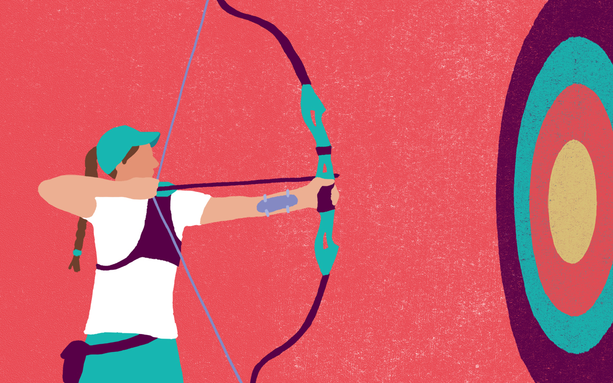 une joueuse de tir à l'arc 