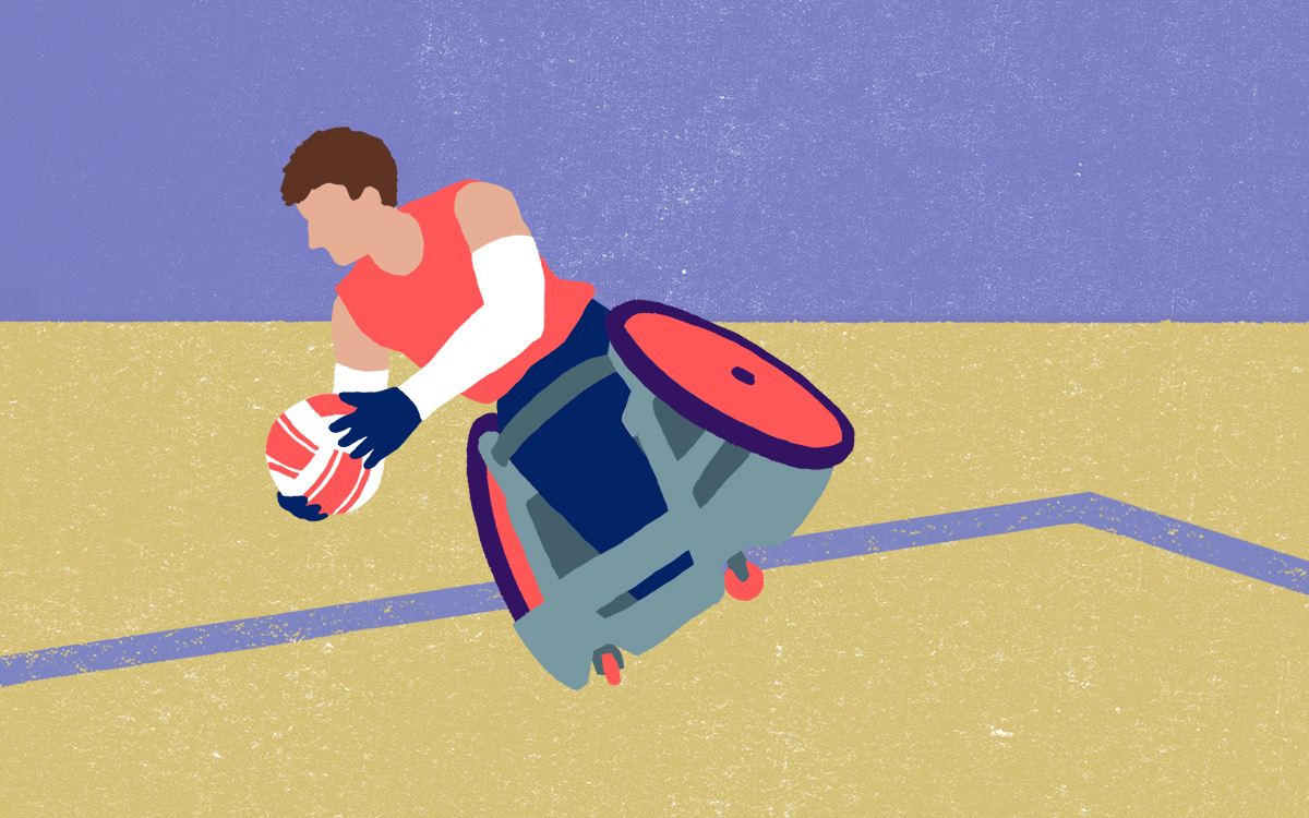 Un joueur de rugby fauteuil 