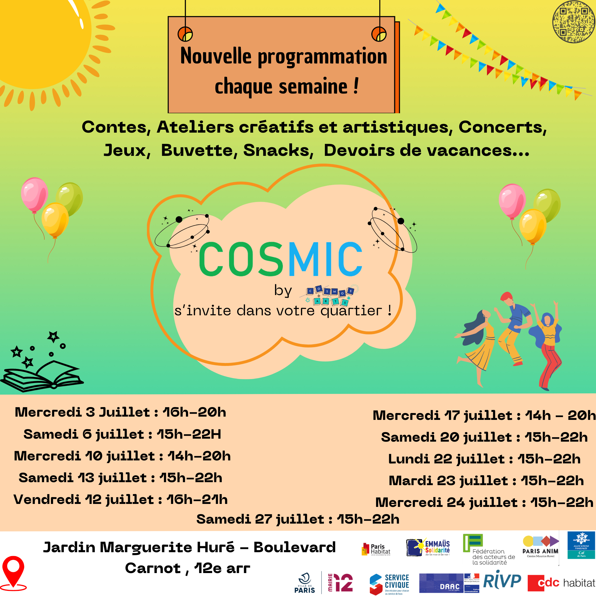 programmation affiche estivale pour l'espace animation