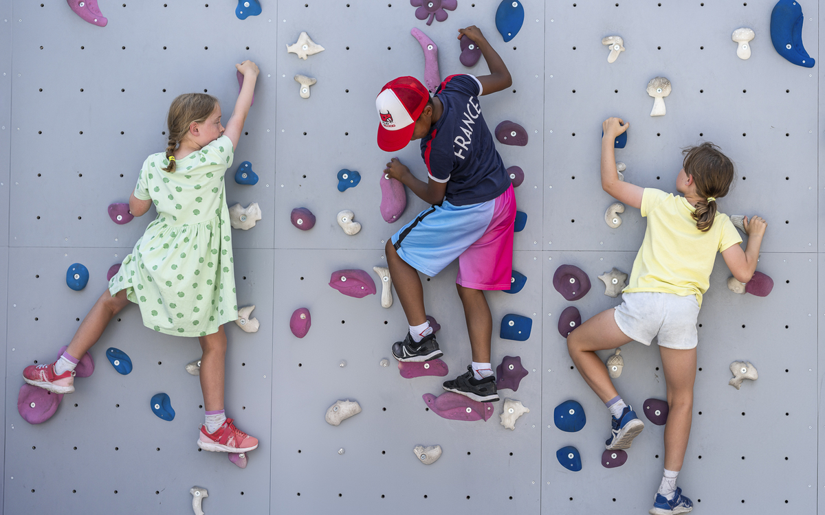 Climbing visual at the City Hall Games Terrace