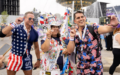 American fans at Concorde urban park.