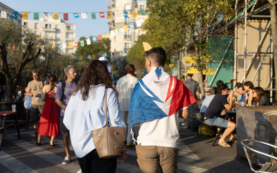 Supporters français dans une rue