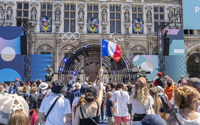 Personnes dans la fan zone