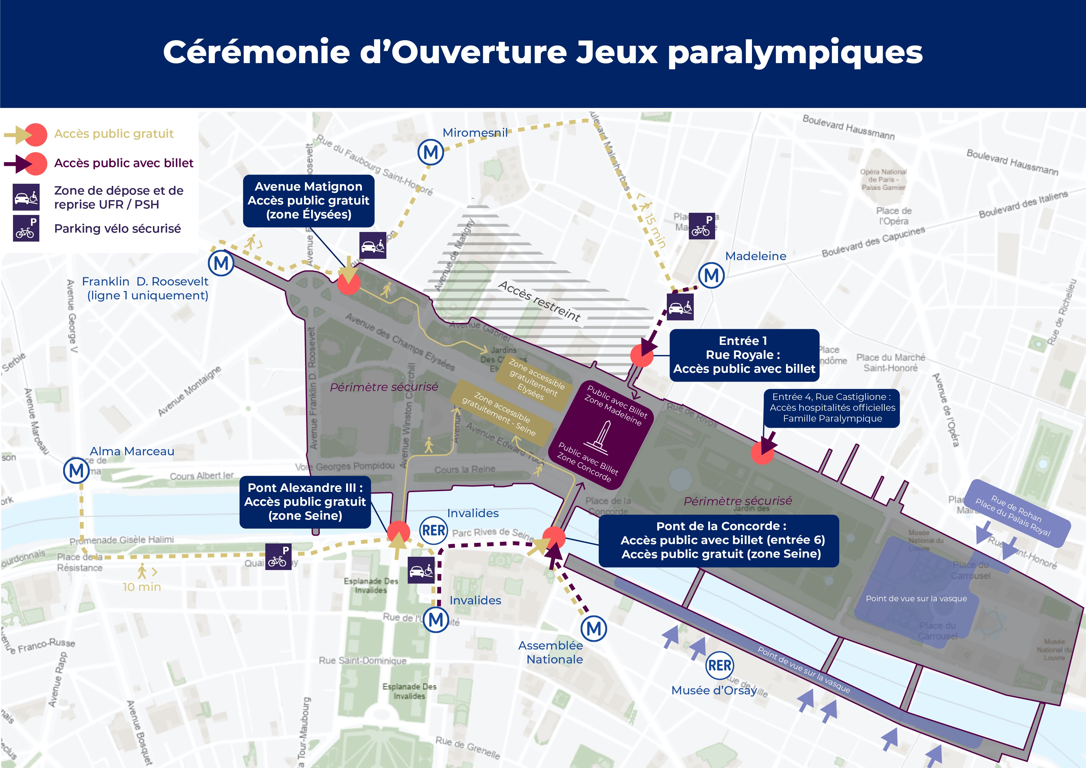 Carte descheminements et des points d’accès