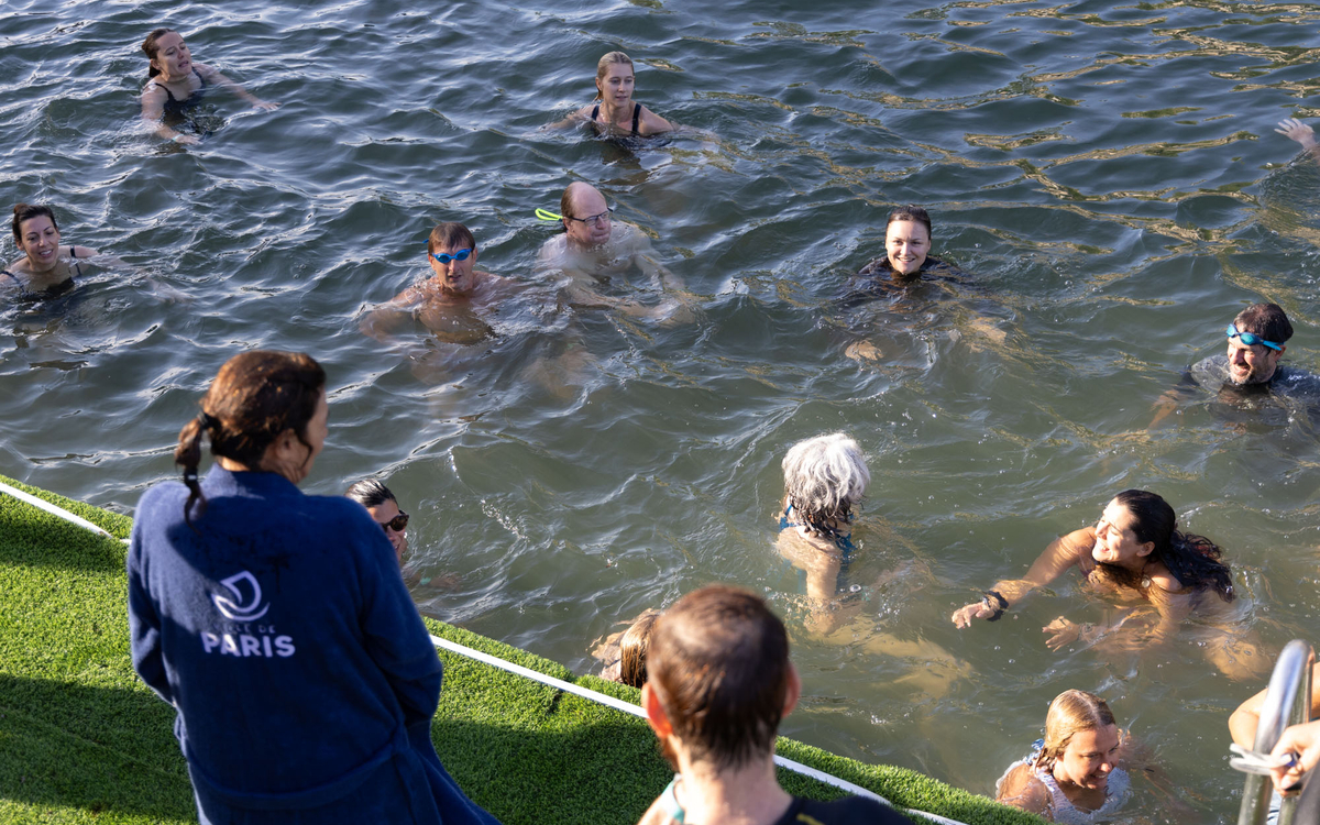 people swimming in the Seine