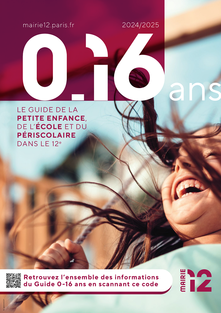 affichette du guide 0 à 16 ans pour les familles du 12e