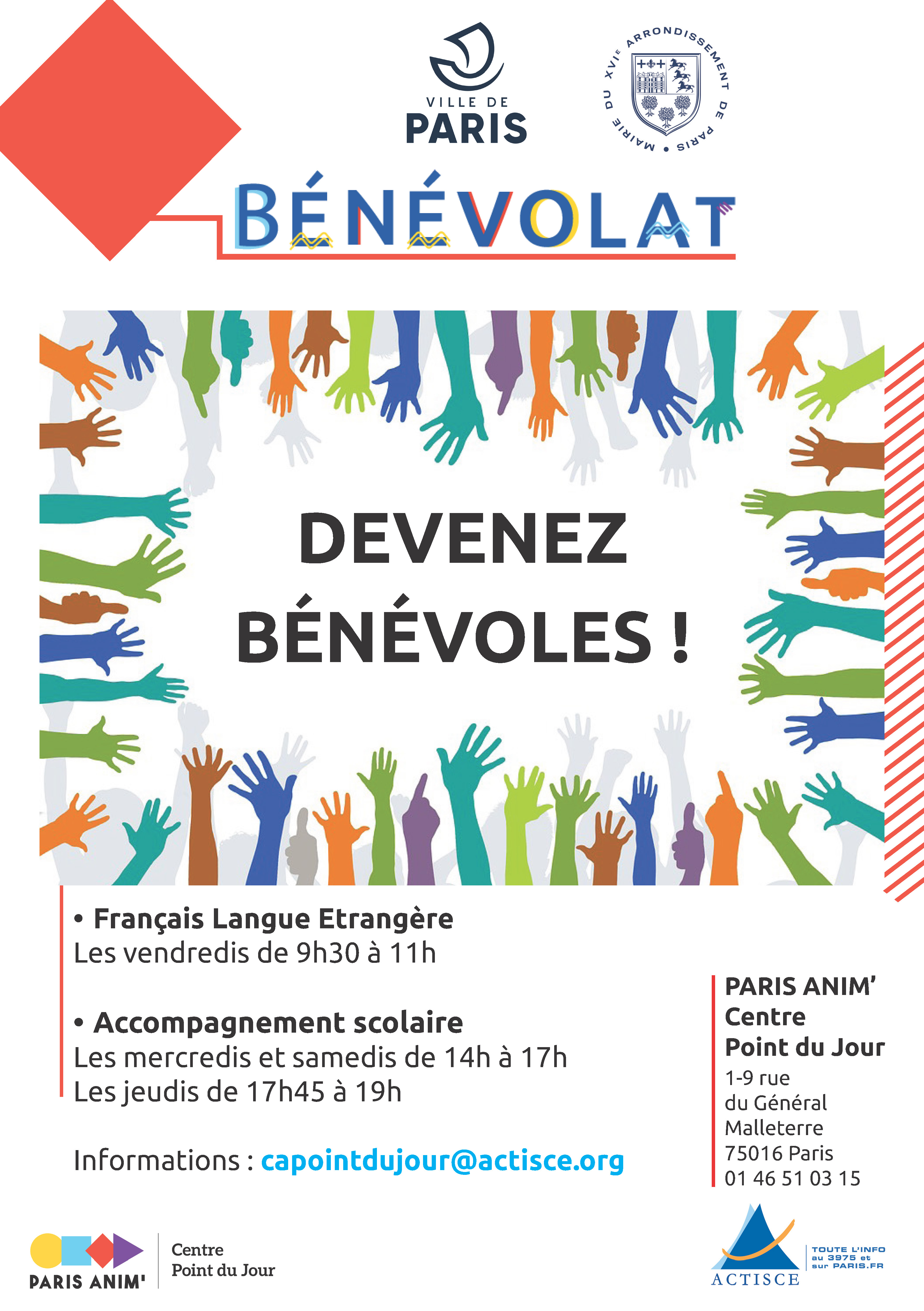 affiche d'appel à bénévolat 