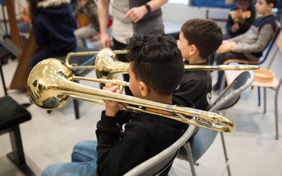 Cours de musique dispensé aux enfants du conservatoire Darius Milhaud