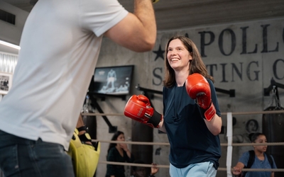 Photo d'un combat de boxe à l'Apollo Sporting Club (19e) 