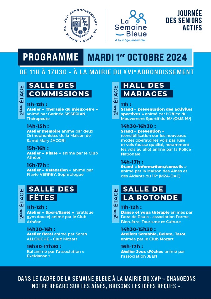 Programme de la journée des seniors actifs