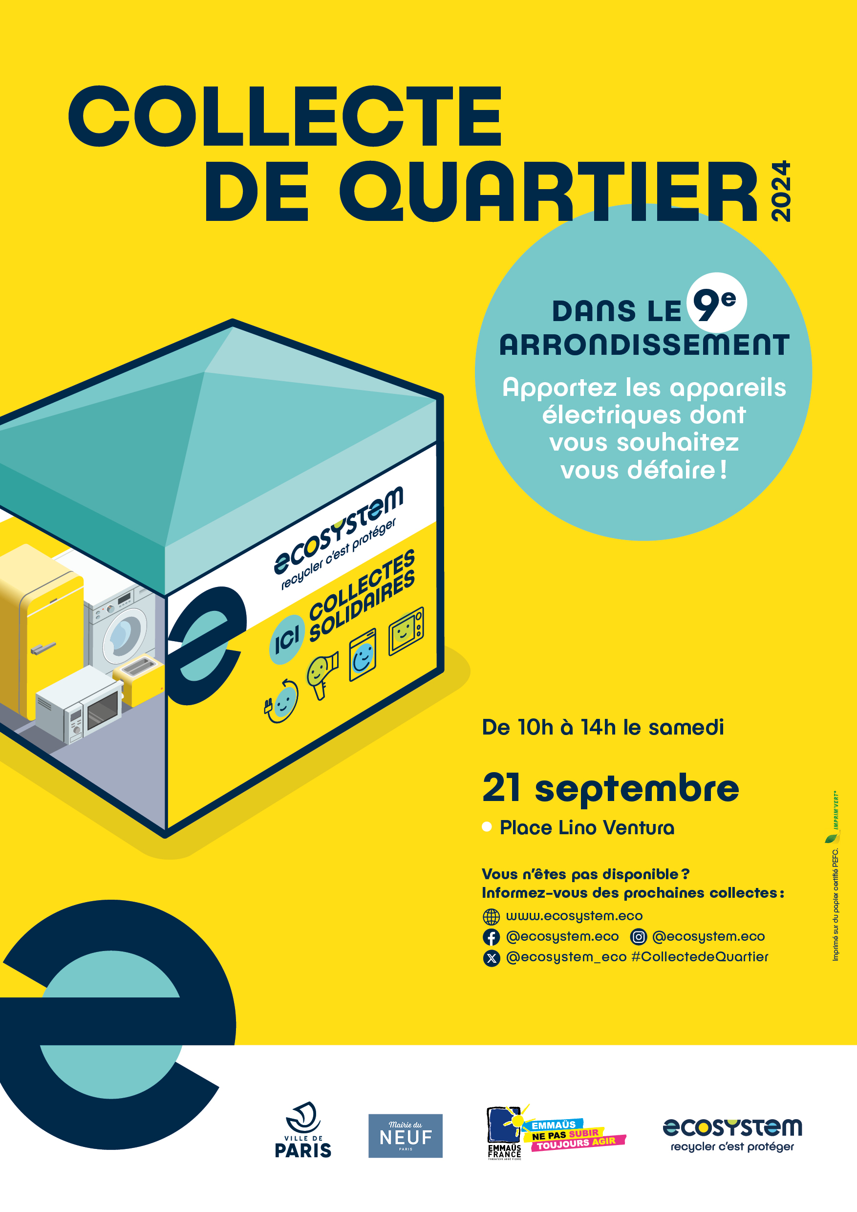 collecte solidaire de quartier place lino ventura le 21 septembre 2024