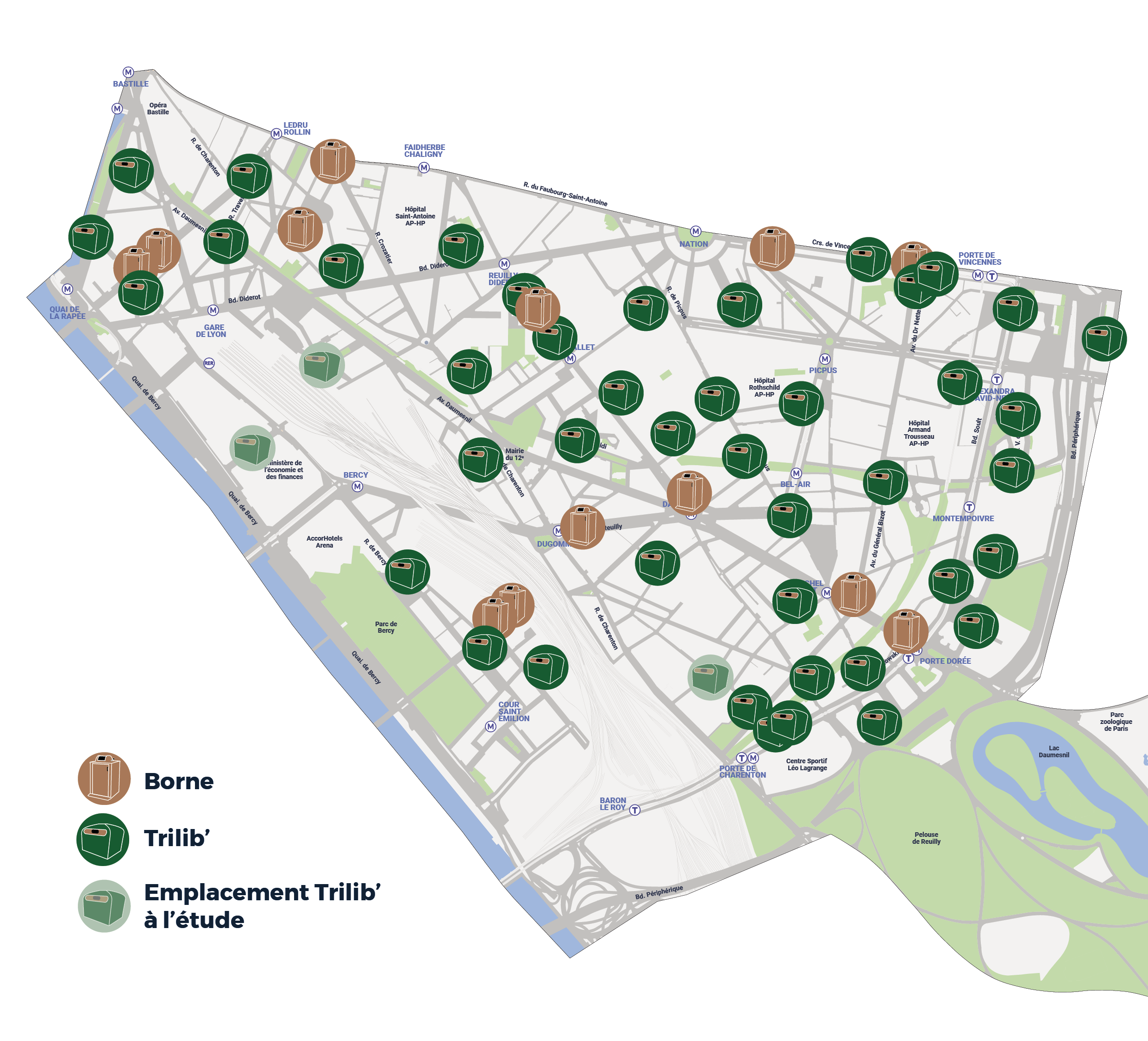 carte des points d'apports volontaire du 12e 