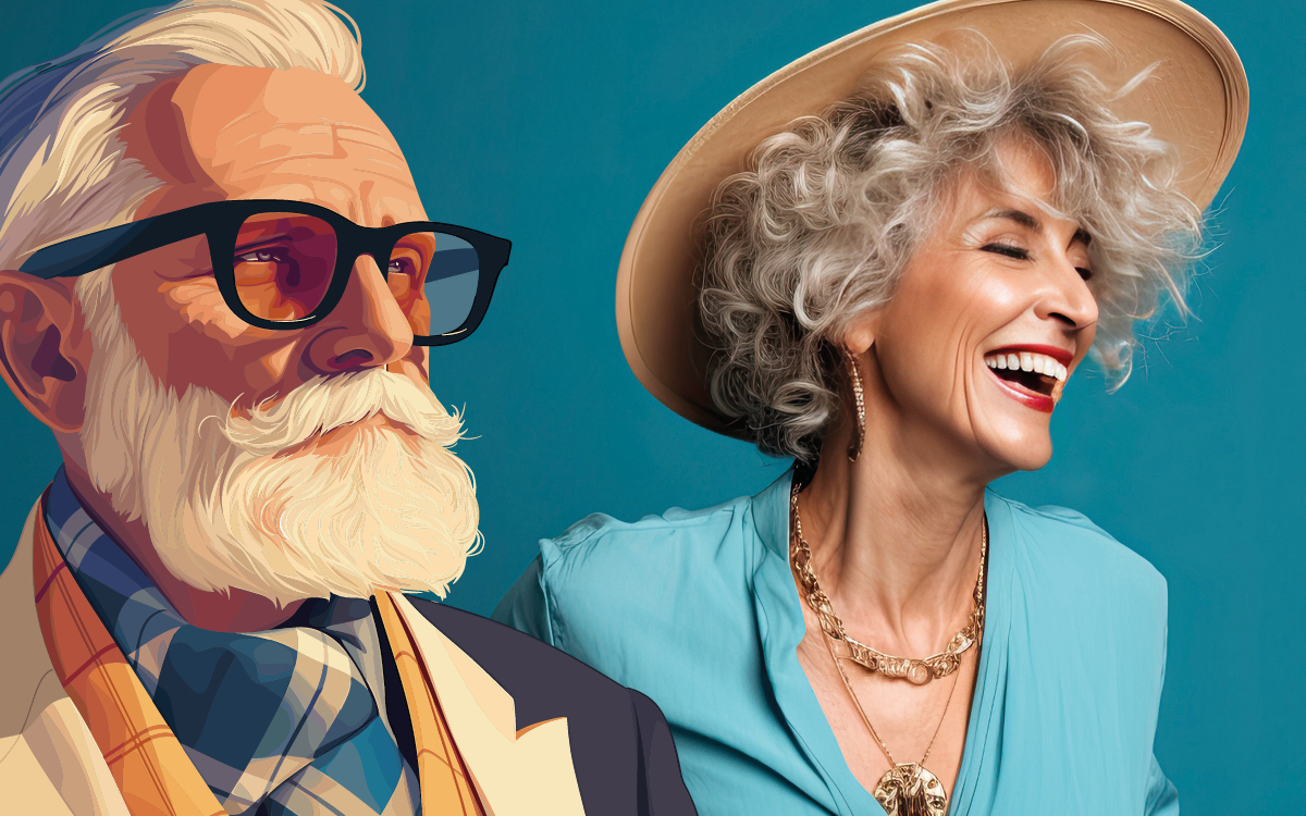 séniors souriant à la vie