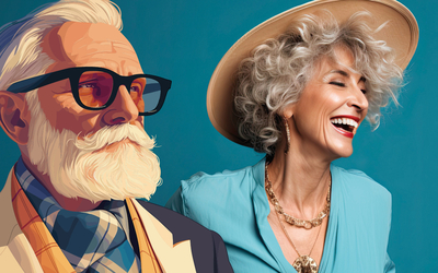 séniors souriant à la vie