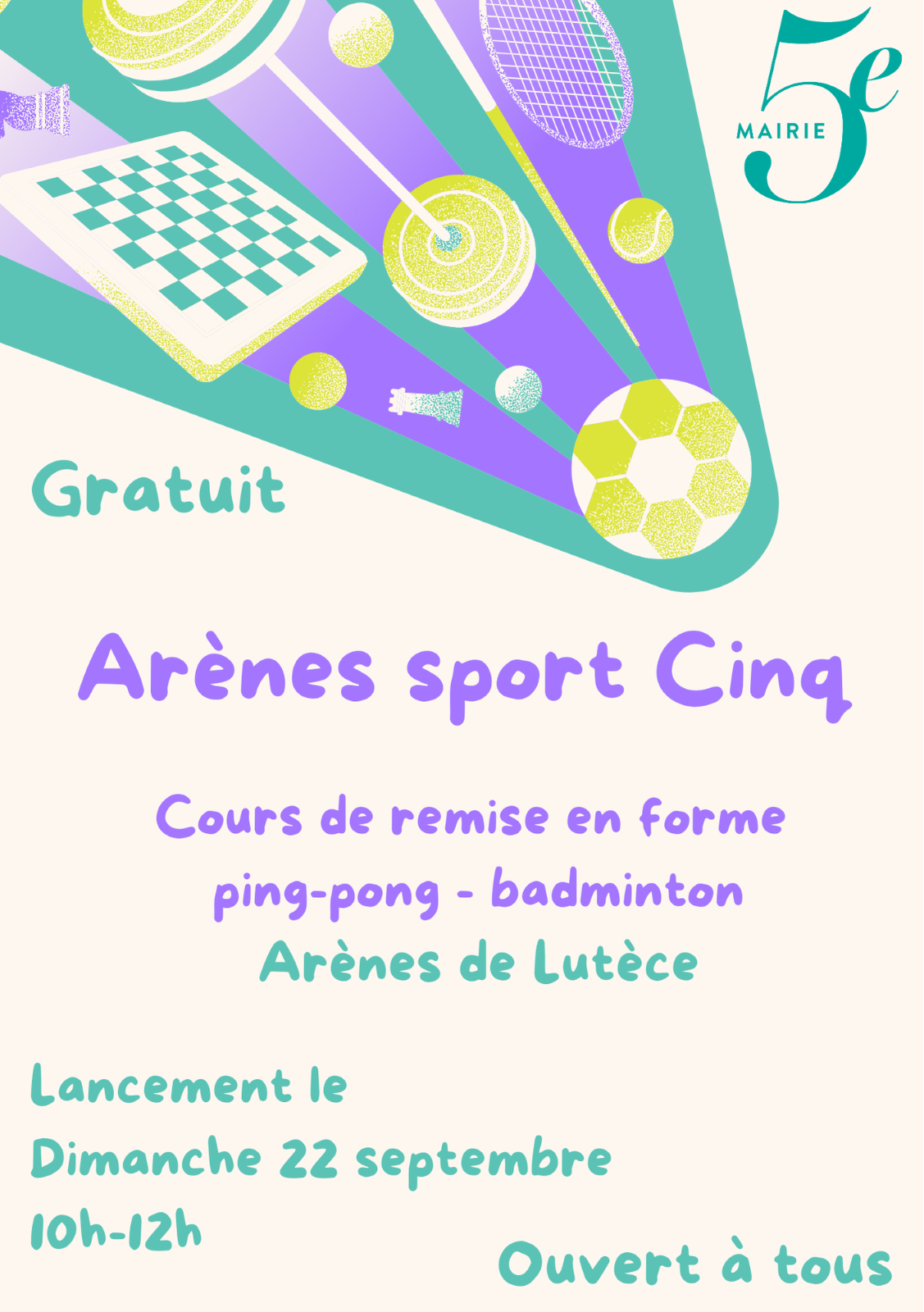 Flyer Arènes sport Cinq 