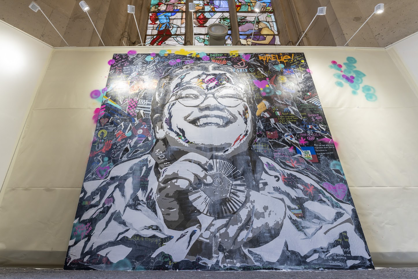 Visuel d'Aurélie Aubert, portrait dans l'exposition de Jo Di Bona sur les Volontaires des Jeux