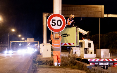 Visuel du passage du périphérique à 50 km/h, changement des panneaux