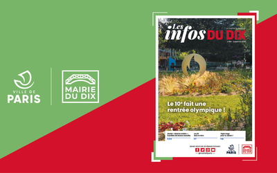 Couverture du journal sur fond vert et rouge