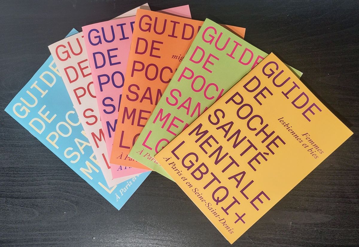 Présentation de la couverture des 6 guides de poche mentale LGBTQI+