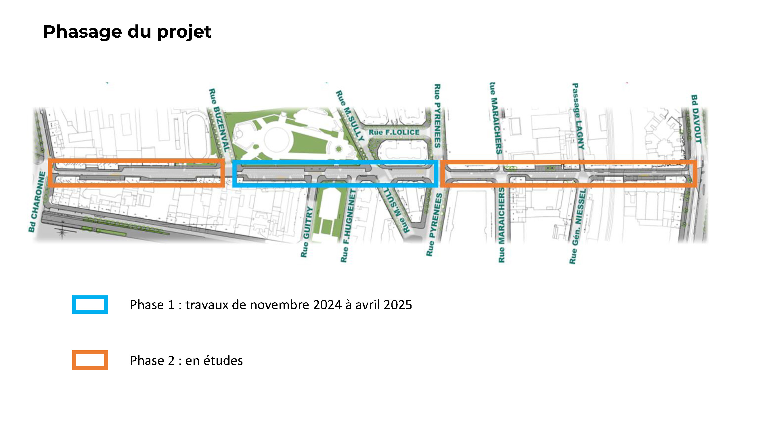 Visuel de végétaliser la rue de Lagny : les 2 phases